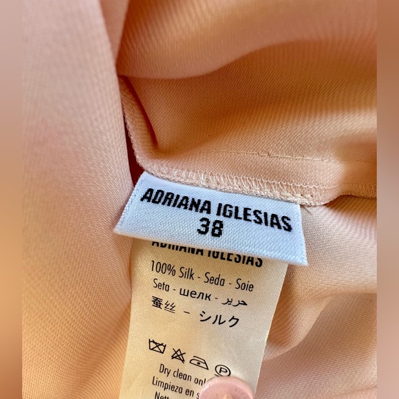 Adriana Iglesias Womens Silk Button Down Blouse Pink Blue Size EUR 38 S - Picture 5 of 5